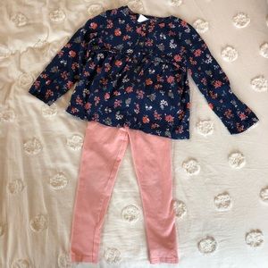 Carter’s 4T Floral Top and Leggings